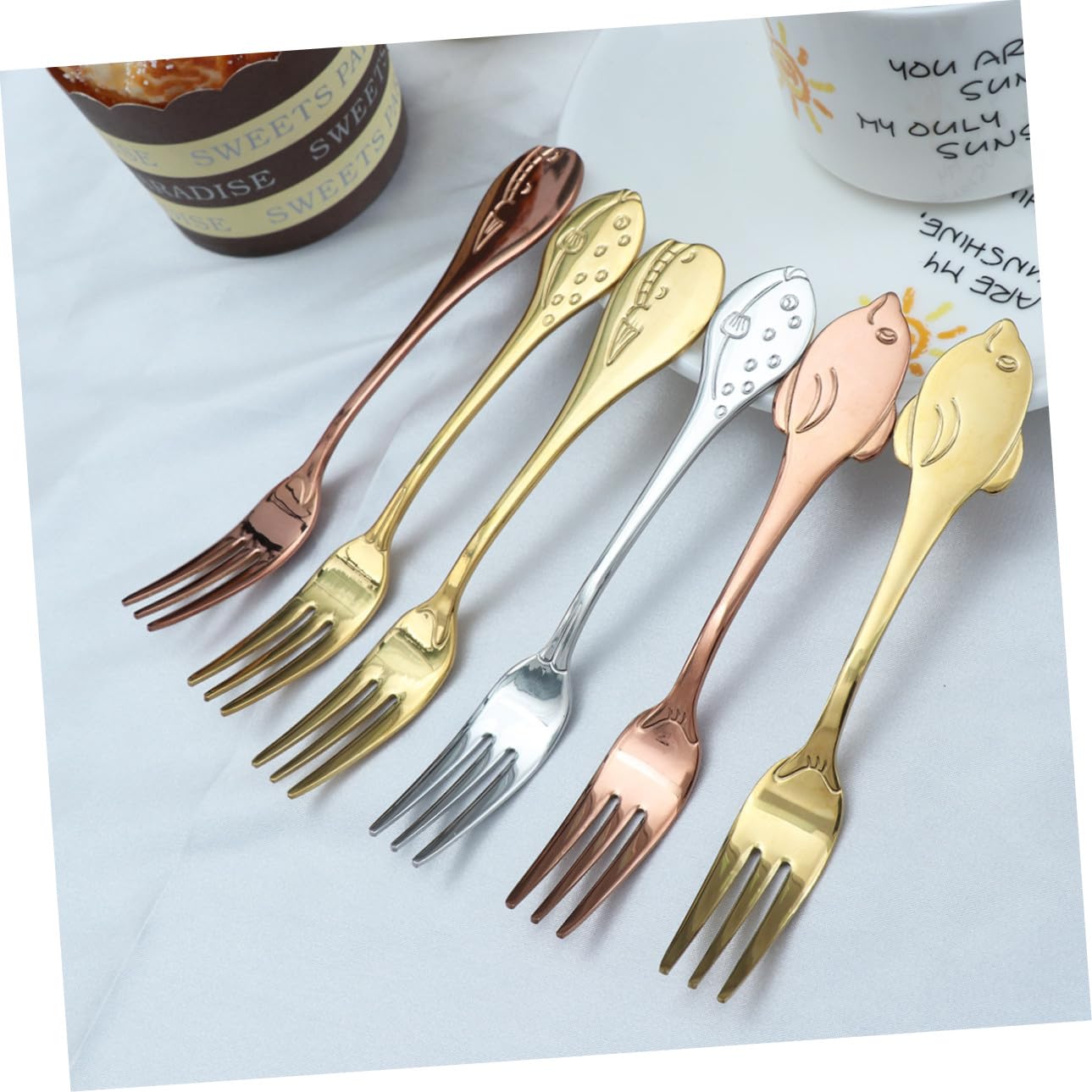 Amosfun 18 Pièces Fourchette Alimentaire Fourchettes À Dessert En Étui À Tronçonneuse Couverts En Acier Inoxydable Petites Fourchettes À Dessert Mini À Dessert