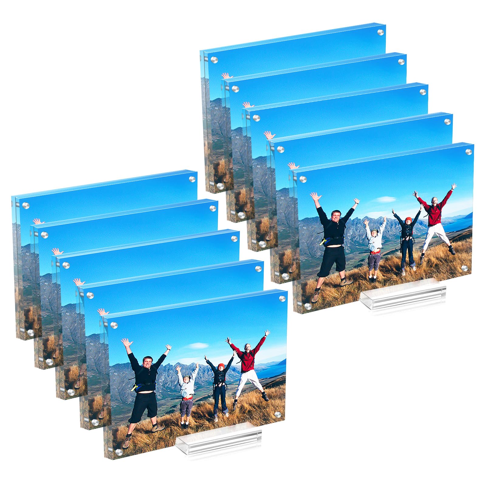 Cadre photo magnetique vertical et horizontal en acrylique lot de 10