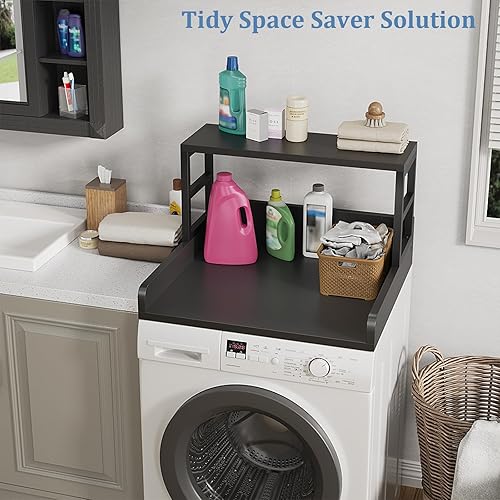 Miniatura 6 de Lavadora secadora encimera, 27.5 pulgadas de profundidad x 27.5 pulgadas de ancho x 16.7 pulgadas de alto, almohadillas antideslizantes, encimera de