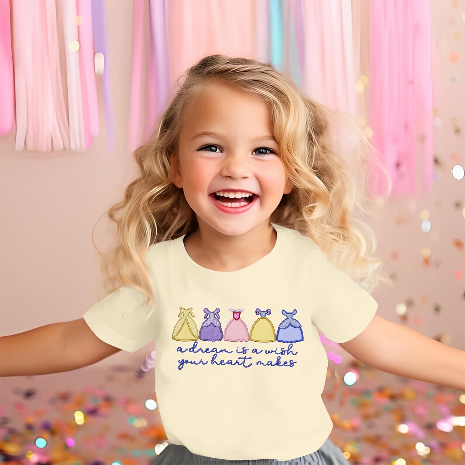 Princess Girls Shirt Magical Shirts for Toddler Embroidered Dress Graphic T Shirt Holiday Vacation Tee Tops - Image 3