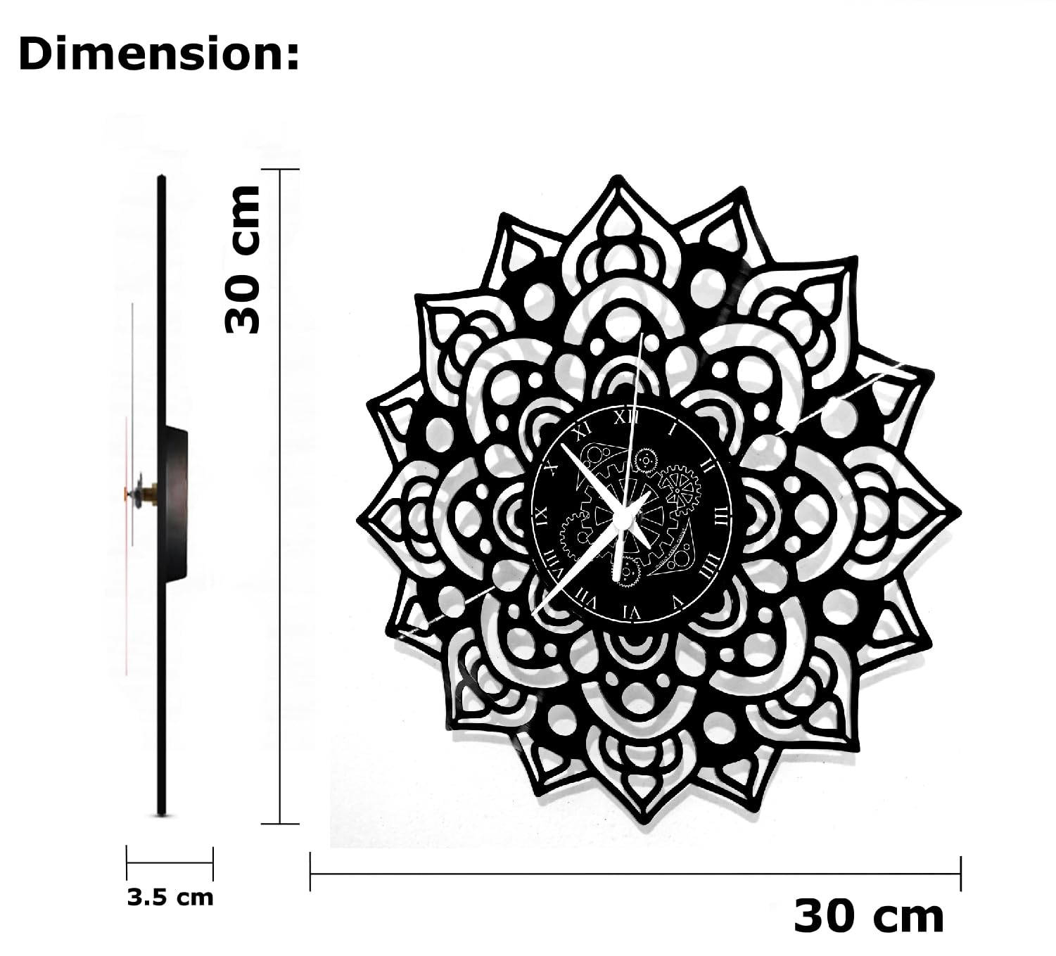 Yoga Wanduhr Aus Vinyl – Meditations-Design, Geräuschlos, Handgefertigt In Italien