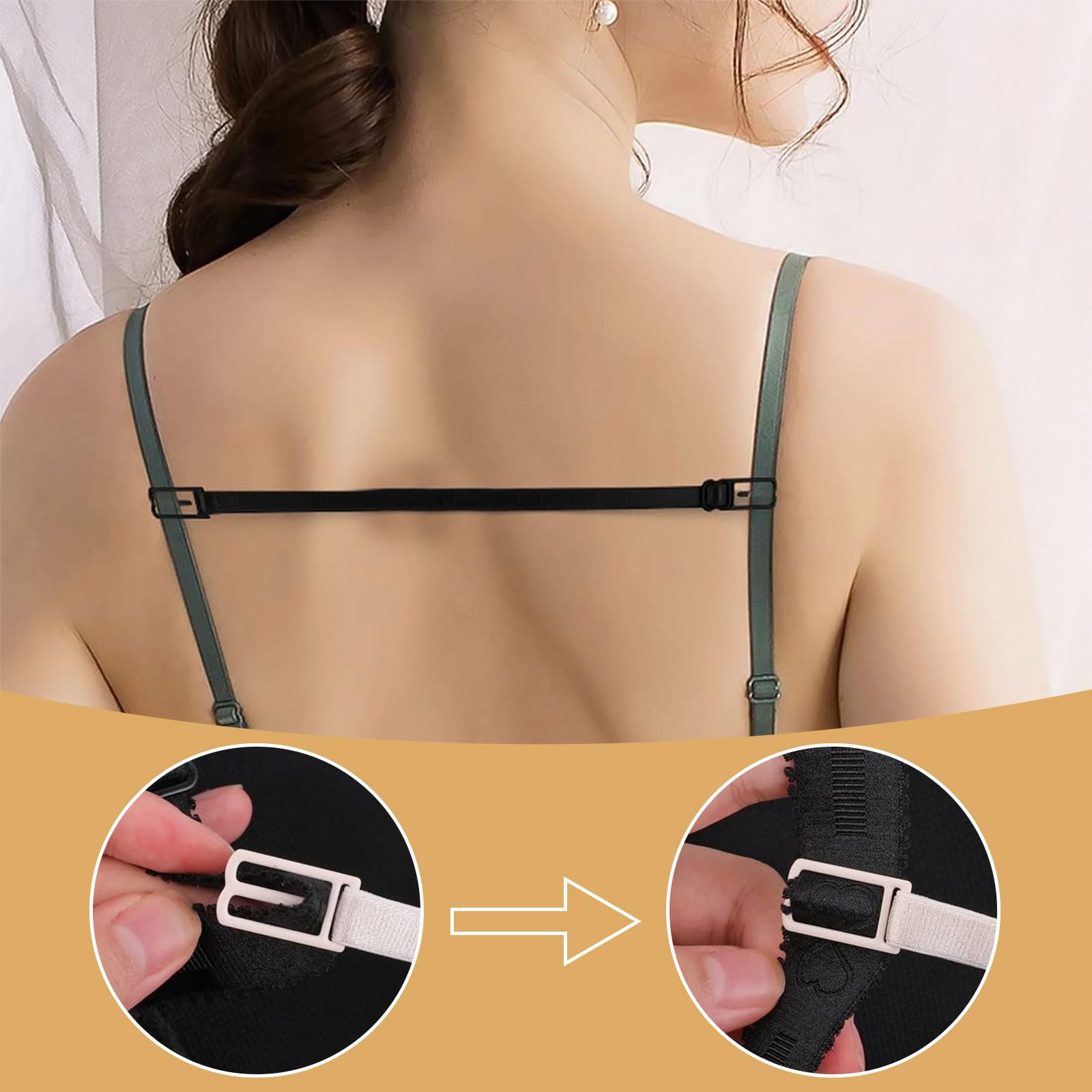 14 Pièces Ensemble Attache Soutien-Gorge – Accessoire Essentiel de Bretelles de Soutien-Gorge, Épaulette en Silicone pour Dos et Bretelle de Soutien-Gorge