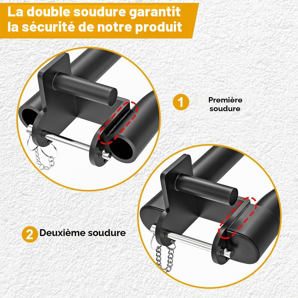Fixation pour barre de dips pour rack de squat, lot de 2 poignées étroites et larges pour dips, rangées inversées, pompes, tractions australiennes