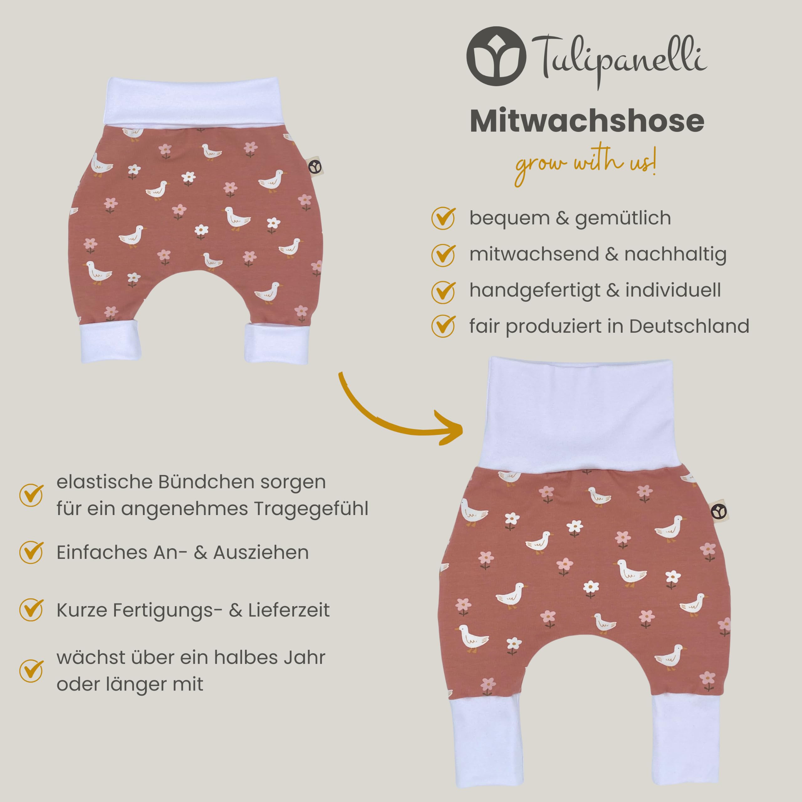 Mitwachsende Babyhose Pumphose Mitwachshose für Jungen und Mädchen