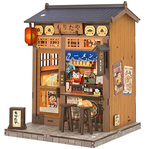CUTEBEE Book Nook Kit - DIY Miniature House Dollhouse Kit for Adults and Teens, Booknook Tiny Japanese House Bookshelf Decor 3D Wooden Puzzle, Gifts for Family, Friends (Morita-Ya) - Morita-Ya