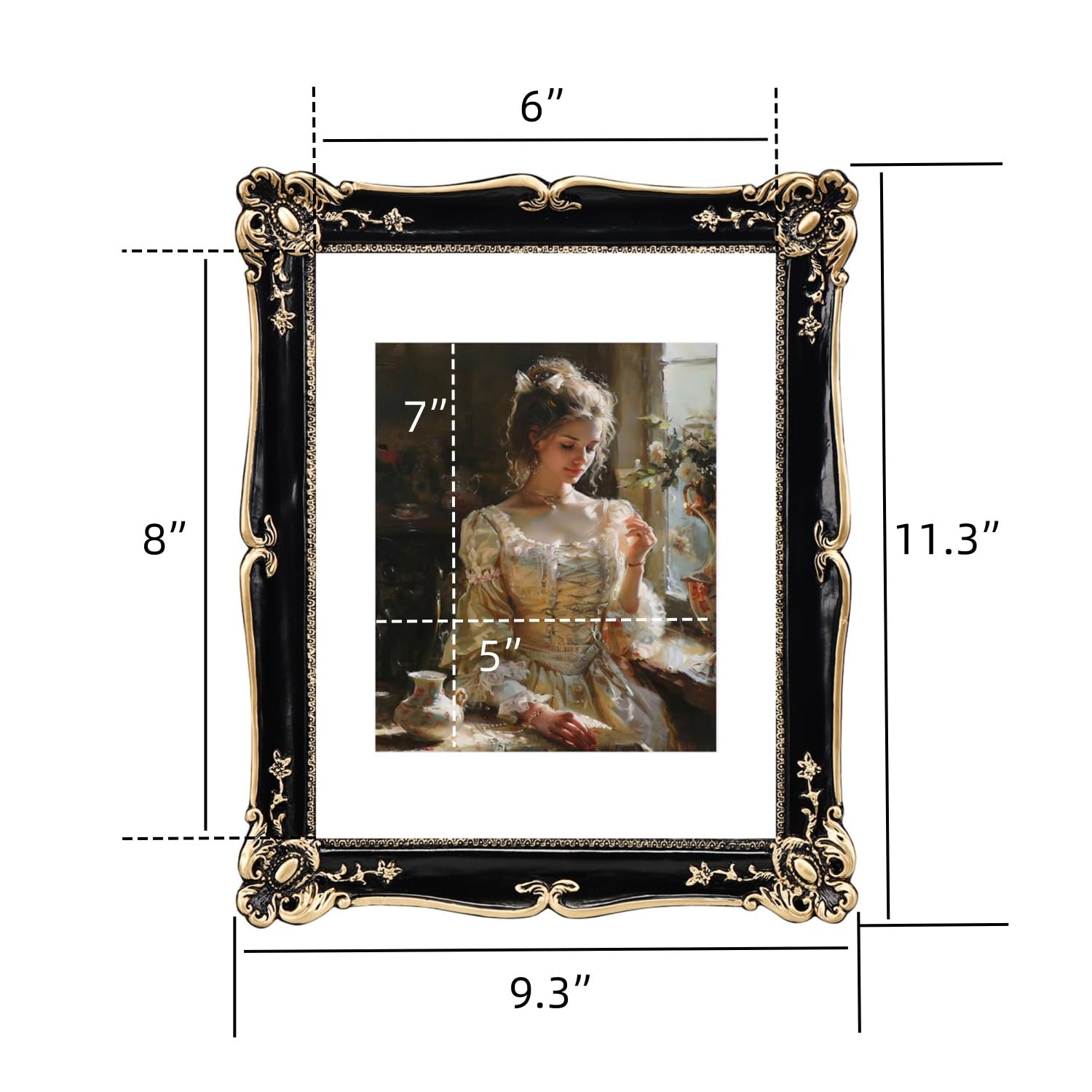 Amazon.com - YUXINFRAME Vintage Picture Frame 6x8 Black