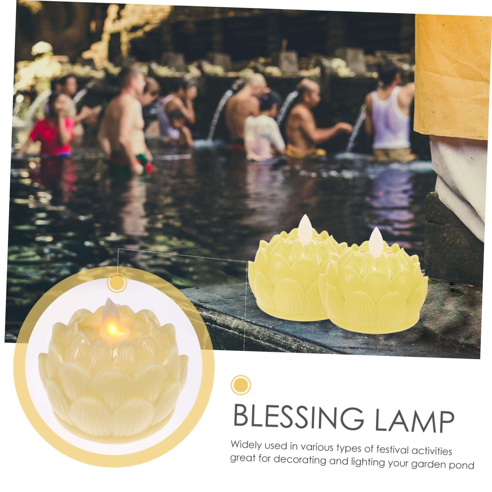 Jojofuny - Lampade A Forma Di Buddha A LED (2 Pezzi) - Candele Elettriche Senza Fiamma Per Altare, Decorazioni Matrimonio, Colore Oro - 6