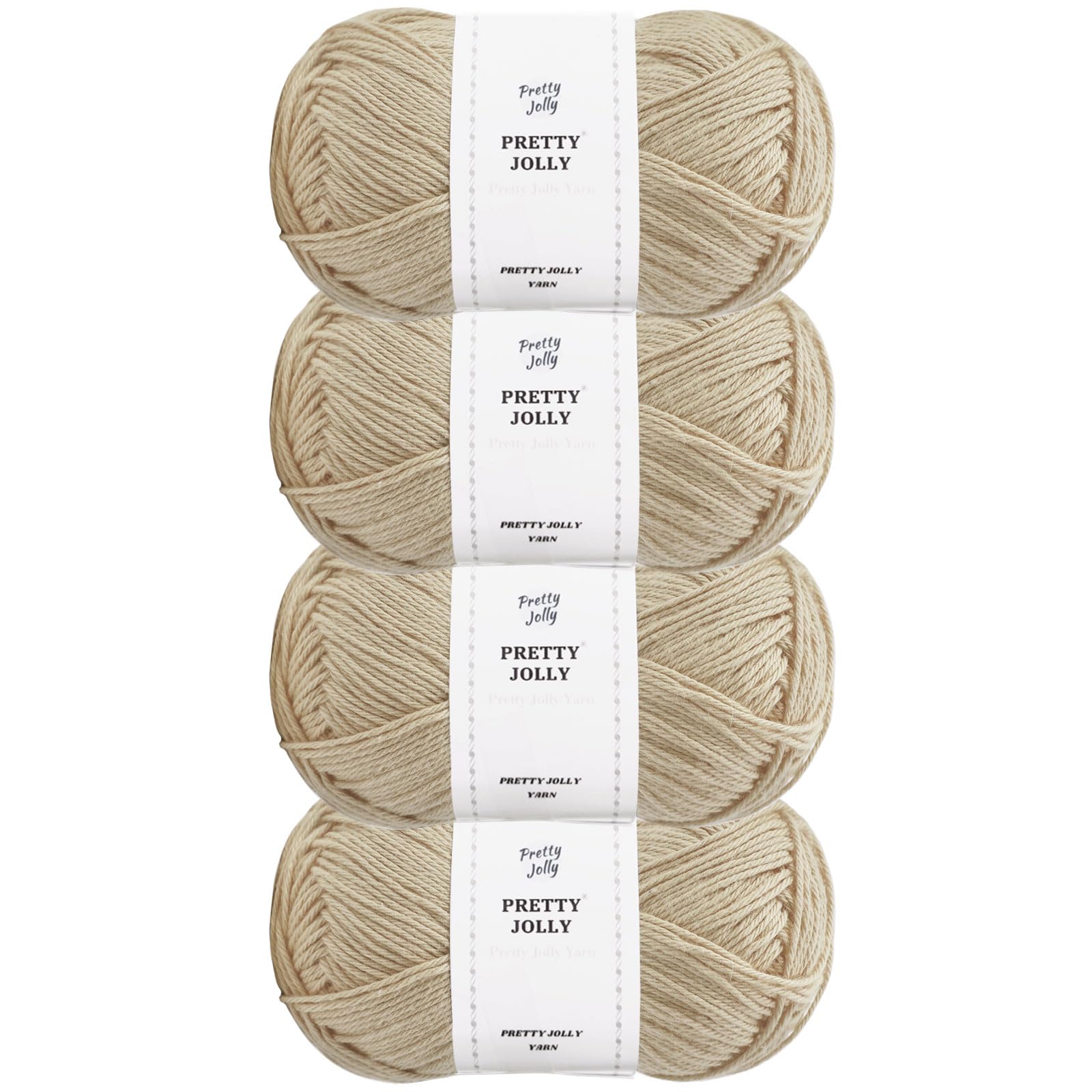 Pretty Jolly 4 Skeins Soft Baby Yarn, 100% Cotton, Crochet & Knitting, 4 Ply, Fingering Weight