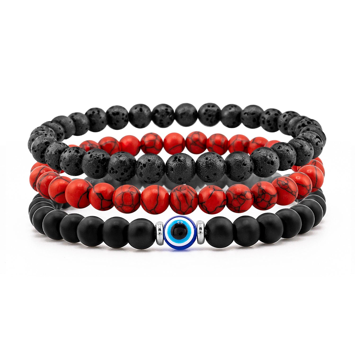 Lameybrt Auge des Bösen Blick Armband Schutz Stretch Armbänder nazar boncuk für Männer