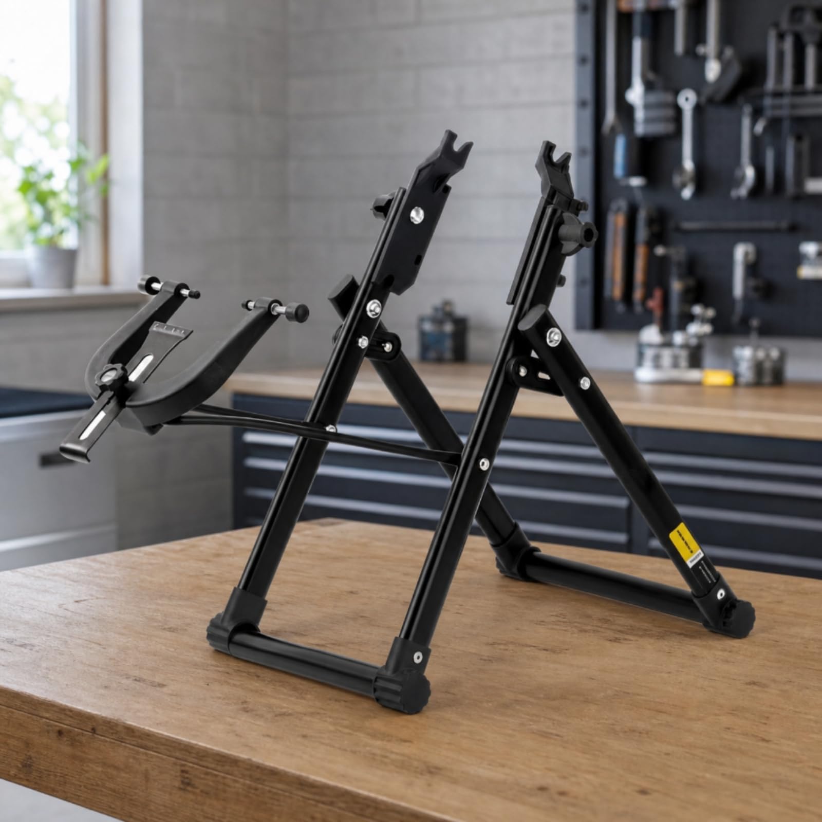 MERIGLARE Support Maintenance Roue Vélo tructure en Acier au Carbone et Base Stable pour Garage et Atelier Personnel