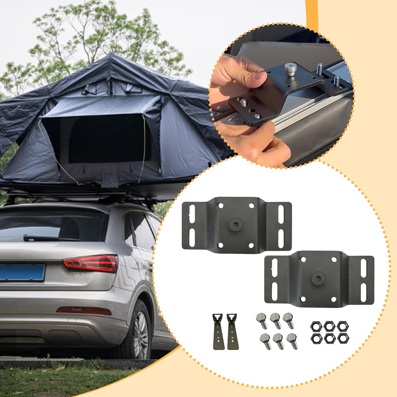 2x Quick Release Awning Bracket Kit Quick Installation Accessory Sturdy Low