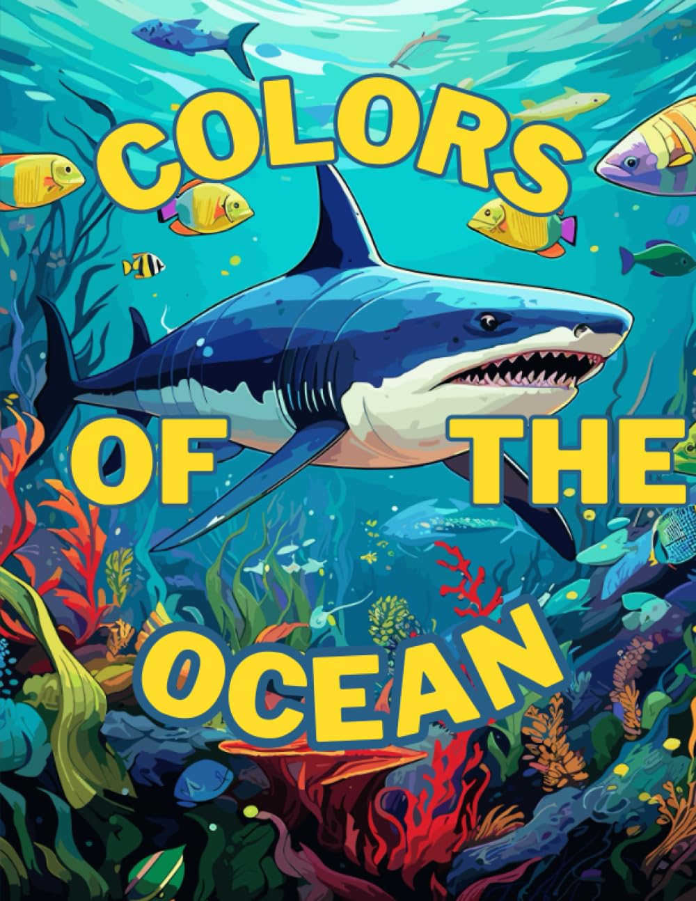 Colors Of The Ocean: Ocean themed coloring book for kids.