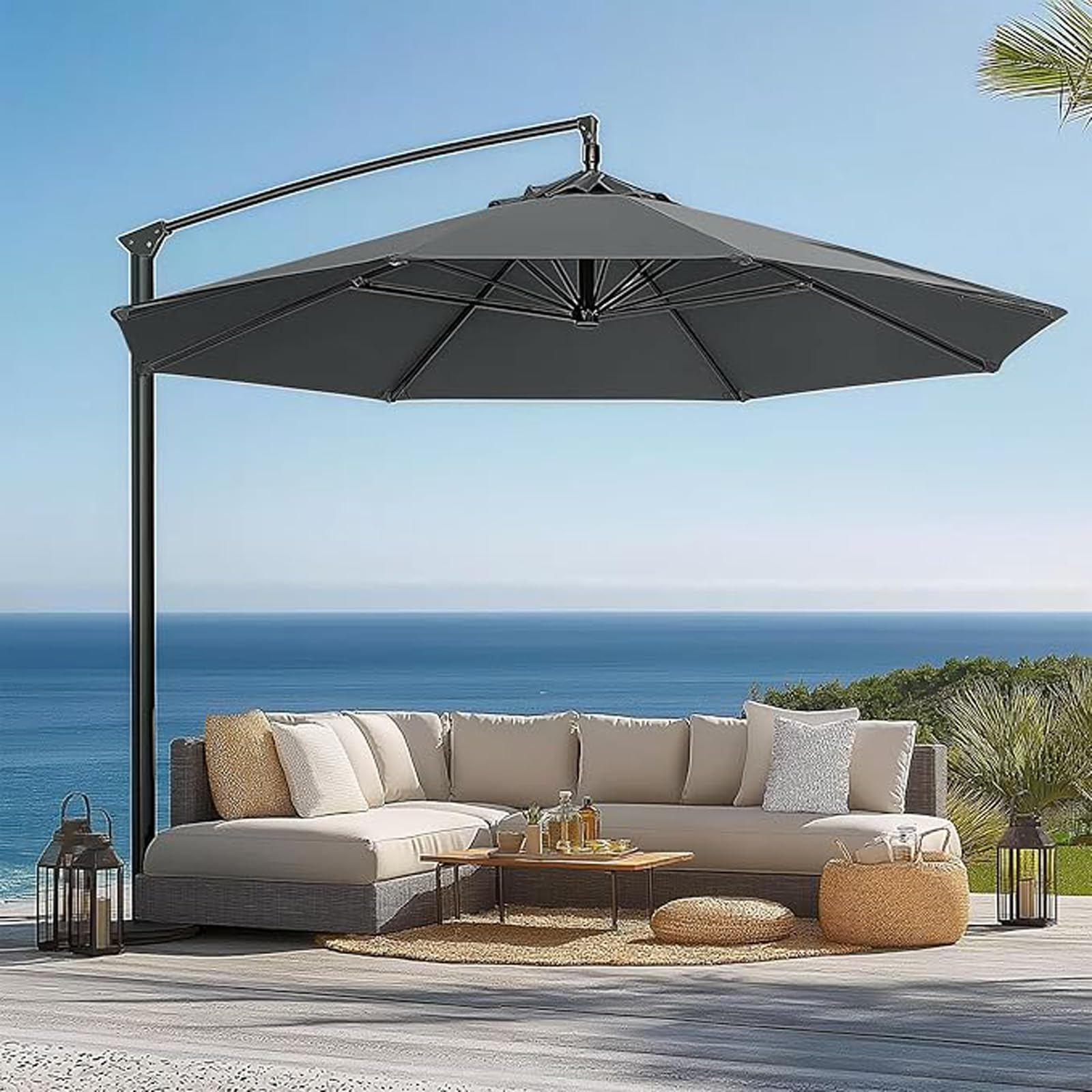 Générique Toile de Remplacement pour Parasol 8 Branches Housse de Remplacement pour Parasol de Jardin 2.7M Terrasse pour Jardin Cour Plage