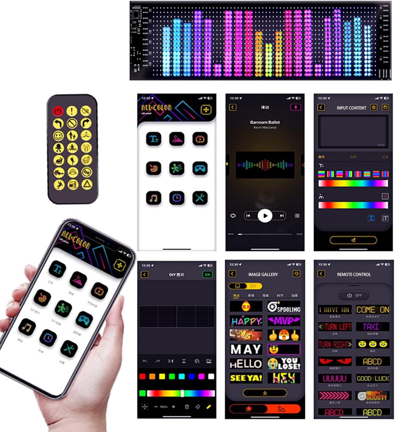 14.72x3.6in Programmable Devil Eyes LED Screen for Car Windshield - Flexible Dynamic Display Panel with Custom Patterns, Soft LED Light Strips for Truck Window Decoration, Automotive Eyes