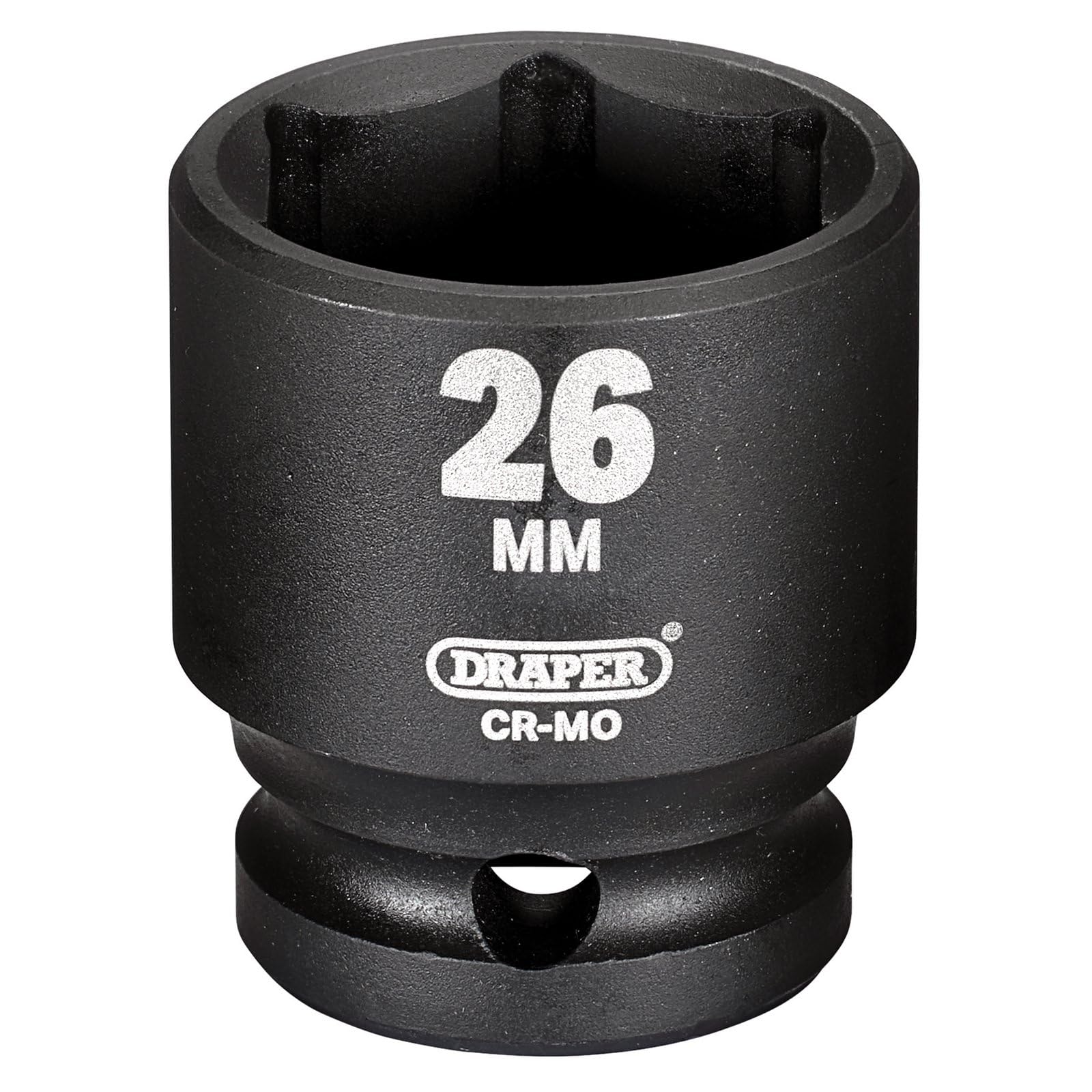 Draper 20188 Hi-TORQ Impact Socket, 1/2" Sq. Dr., 26mm, Black - Image 2