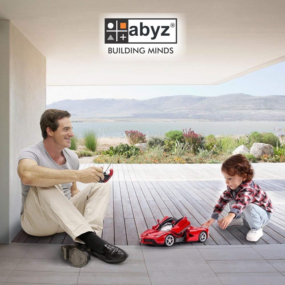 abyz Rechargeable Remote Control Sports Car with Openable Doors Rc Car with Led Lights for Kids Super Sports Car High Speed Rc Car Toy Big Size 3-10 Years Old Kids,Multicolor