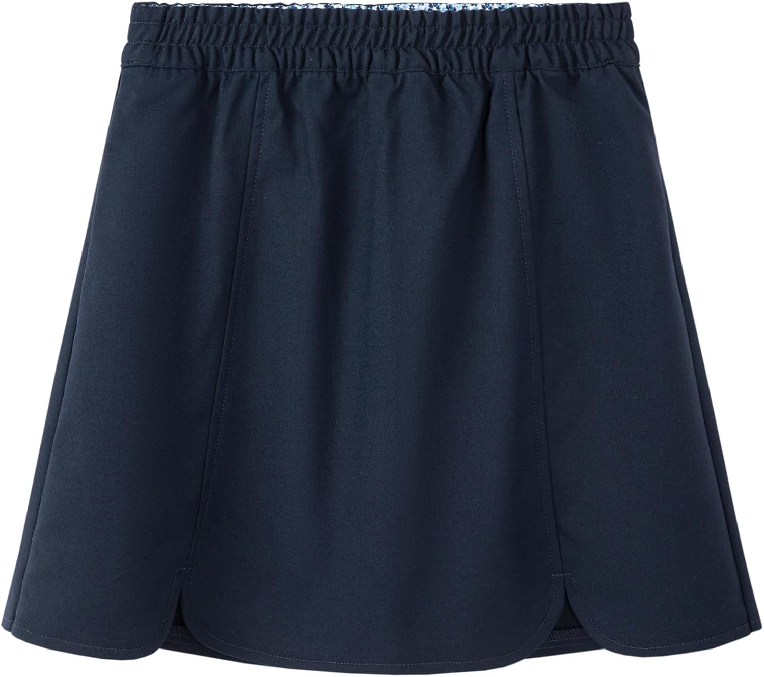 Girls Preppy Skirt with Adjustable Waist and Built-in Shorts | Wrinkle-resistant stretch skirt with organic cotton lining, breathable comfort, and built-in shorts for confident wear