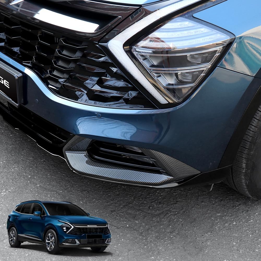 Cnaurda ABS Front Fog Light Lamp Frame Cover Moldings Trims,Car Front Fog Light Lamp Cover Trim Compatible with Kia Sportage 2023-2026 Replacement Exterior Accessories (ABS Carbon Fiber Pattern)