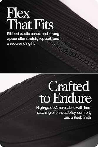 Miniatura 6 de HORZE Amara Adult Equestrian Half Chaps  Synthetic Leather Zip-Up Pair  Accurate Size Chart in Images