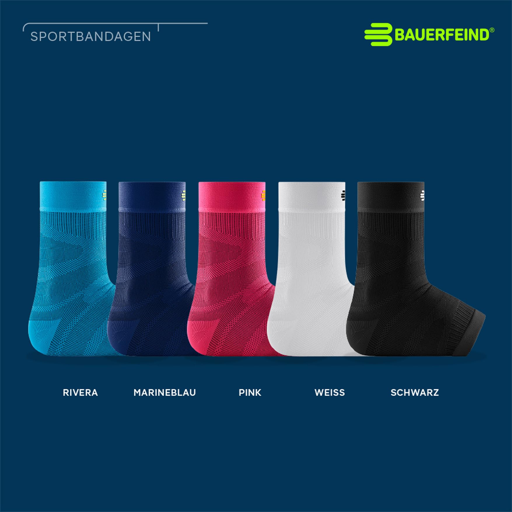 Bauerfeind Funda para el tobillo "Sports Compression Ankle Support", 1 tobillera unisex con compresión, protección para el tobillo para correr, fitness y deportes de pelota, portátil a la derecha e