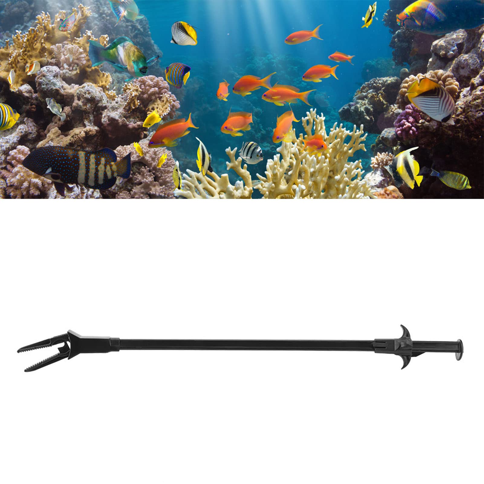 Pinza per piante acquarie, 50 cm, pinza per piante acquatiche, in plastica, lunga, adatta per la pulizia di acquari