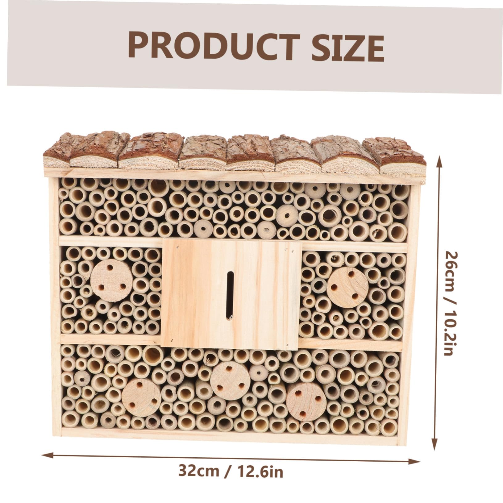 DOITOOL Casa delle Api in Legno Naturale, Habitat Sicuro per Insetti Benefici da Giardino, Casetta Decorativa per Esterno e Cortile, Protezione Nidi e Supporto All’impollinazione