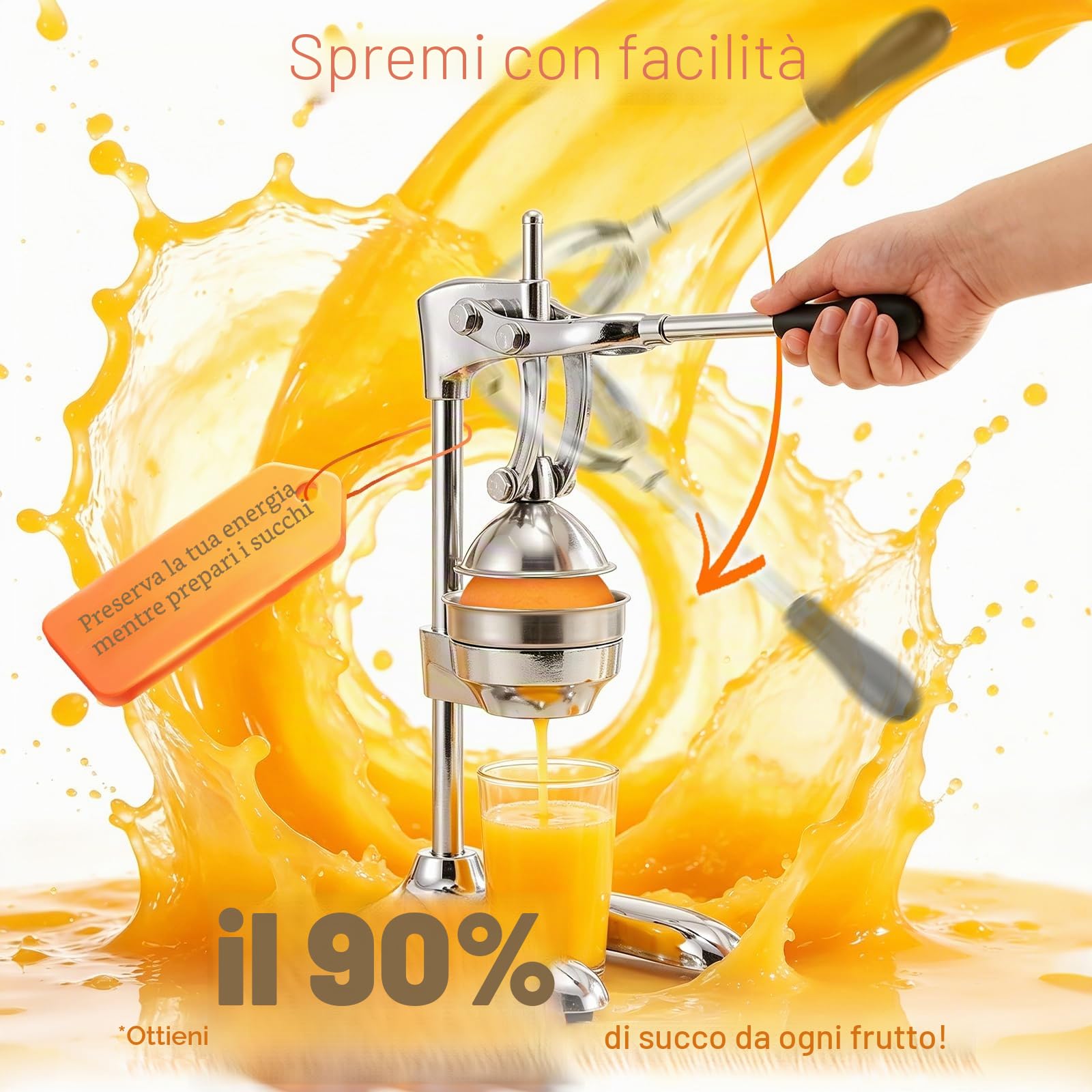 Moongiantgo Spremiagrumi Manuale Commerciale a Doppio Modo, Spremi-Limoni Professionale Con LEVA Ergonomica Senza Sforzo, Spremiagrumi a Mano per Arance, Melograni, Lime E Angurie | Spremi-Limoni Commerciale, Filtro smontabile, LEVA Ergonomica Senza Sforz