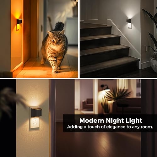 Miniatura 5 de L LOHAS LED Luces nocturnas enchufables a la pared con 3CCT ajustable (1600 K3000 K5000 K), luz nocturna de 1 W enchufable en la pared, sensor