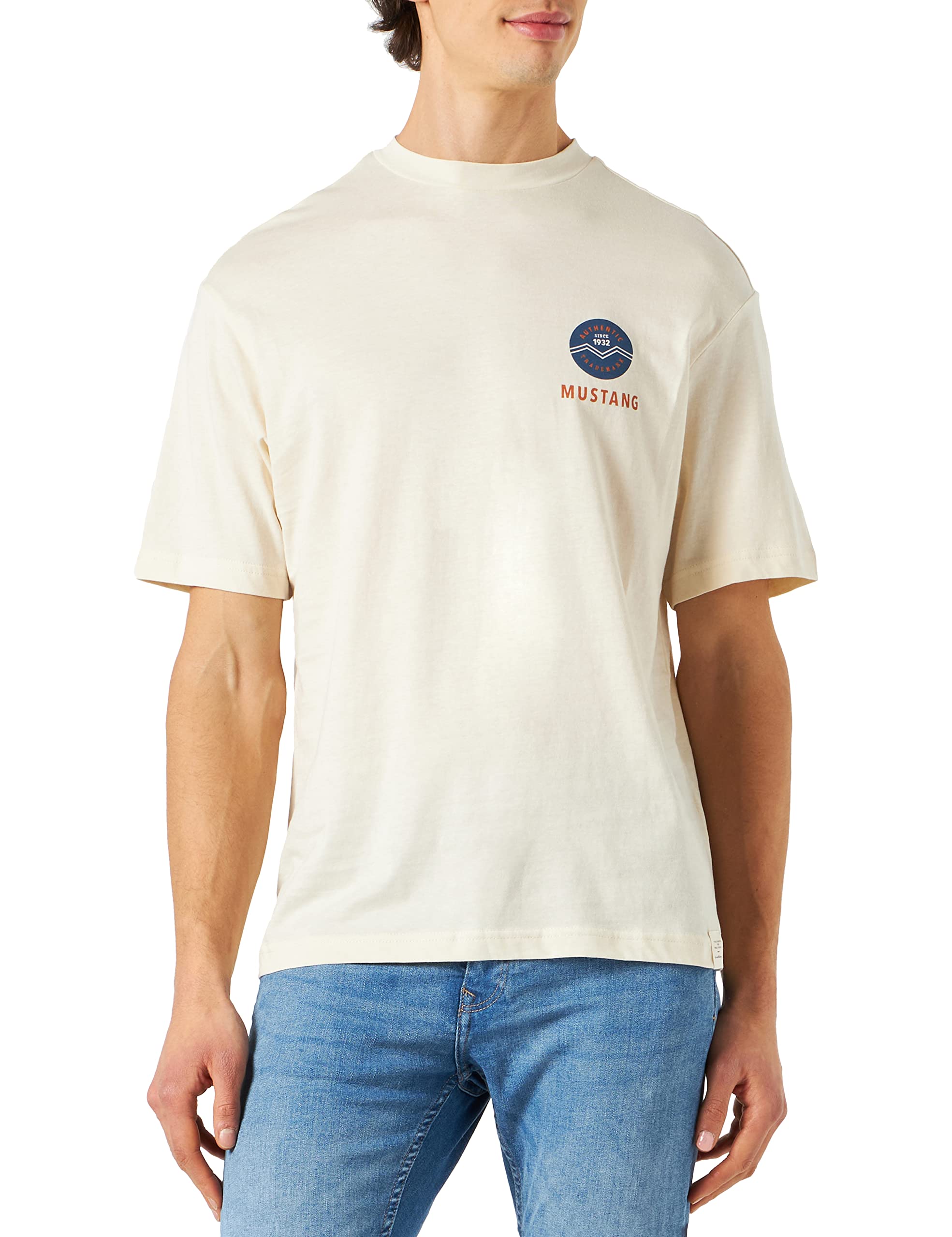 MUSTANG Men's Aidan C Print T-Shirt, Birch 2040, S