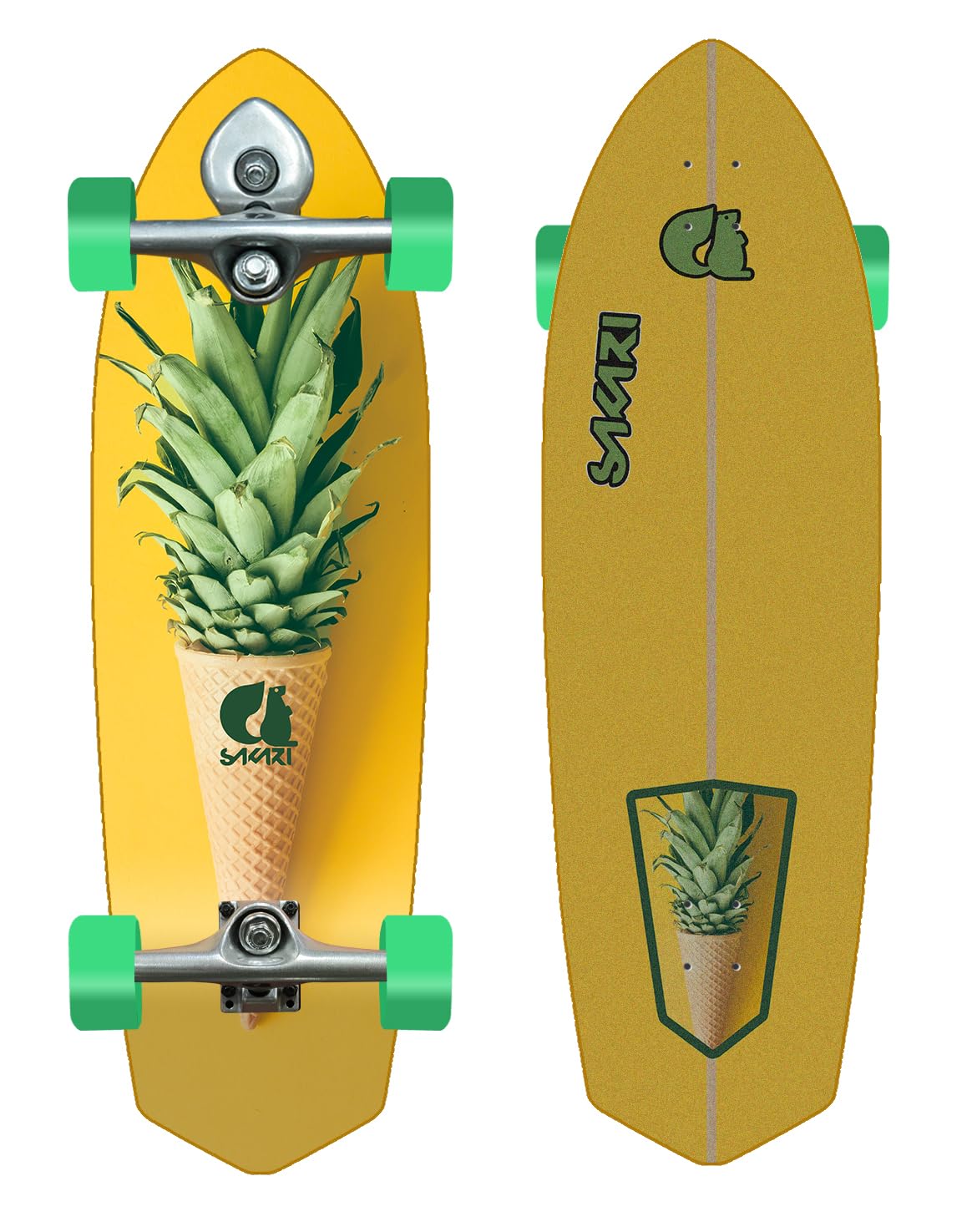 SakariSurfskate Skateboard with Buri Surf Skate Trucks - Pinetto 33 Sword