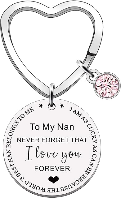 FMCC Nan Gifts Mothers Day Gifts for Nan Best Nan Keyring Nan Birthday Christmas Present from Grandchildren Never Forget That I Love You Forever