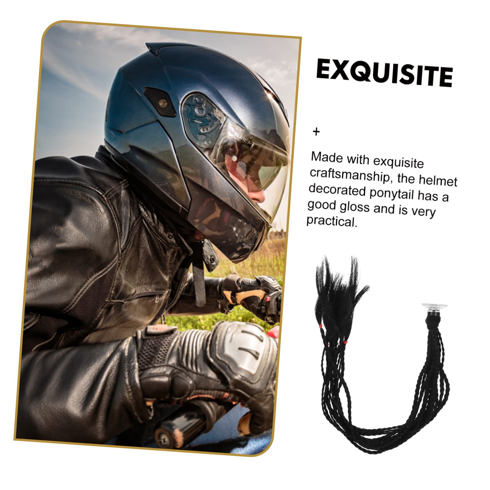 SOLUSTRE 3pièces Casque Décoratif avec Tresse De Queue De Cheval à Ventouse pour Et Ski Accessoire pour Adultes Plusieurs