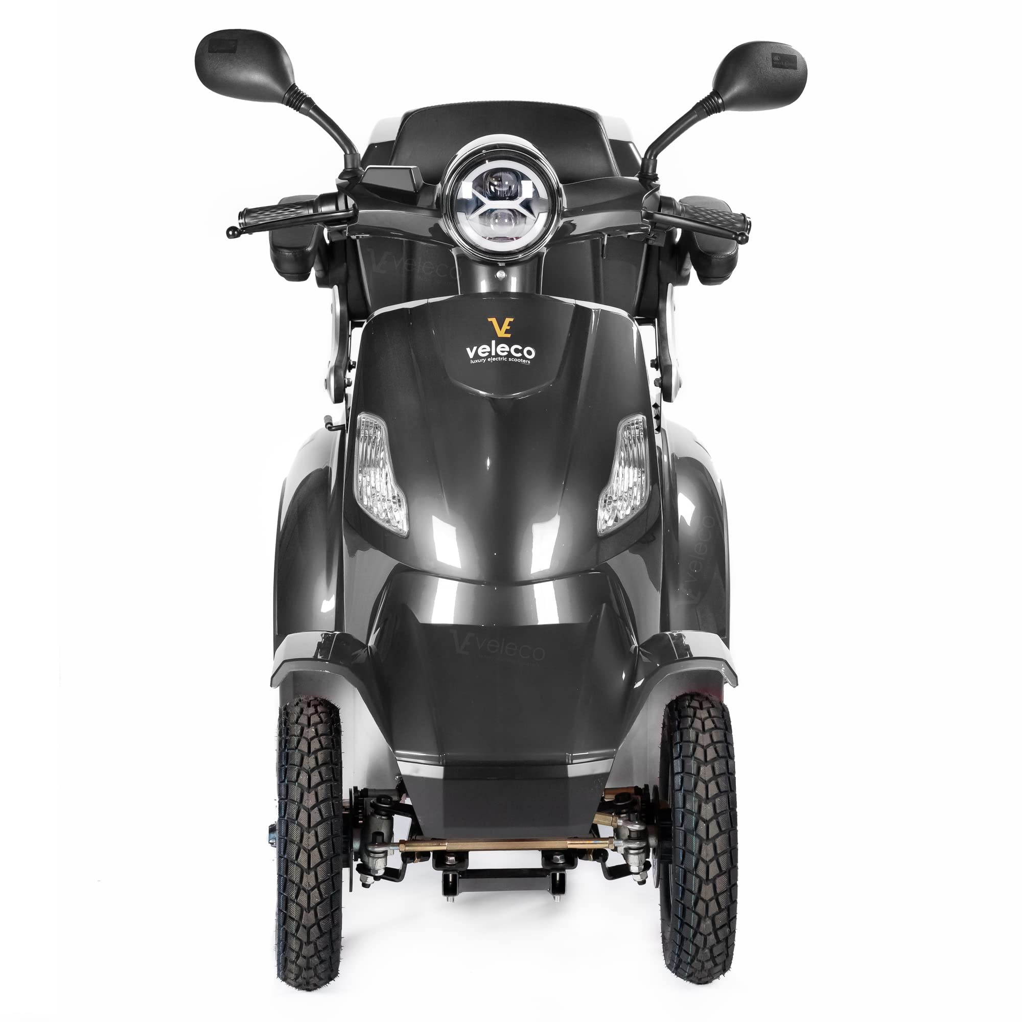 VELECO FASTER - Dispositivo Disabili a 4 ruote - Completamente assemblato e pronto all'uso - Sicuro e stabile - Allarme - Ampio deposito e portabicchieri(GRIGIO)