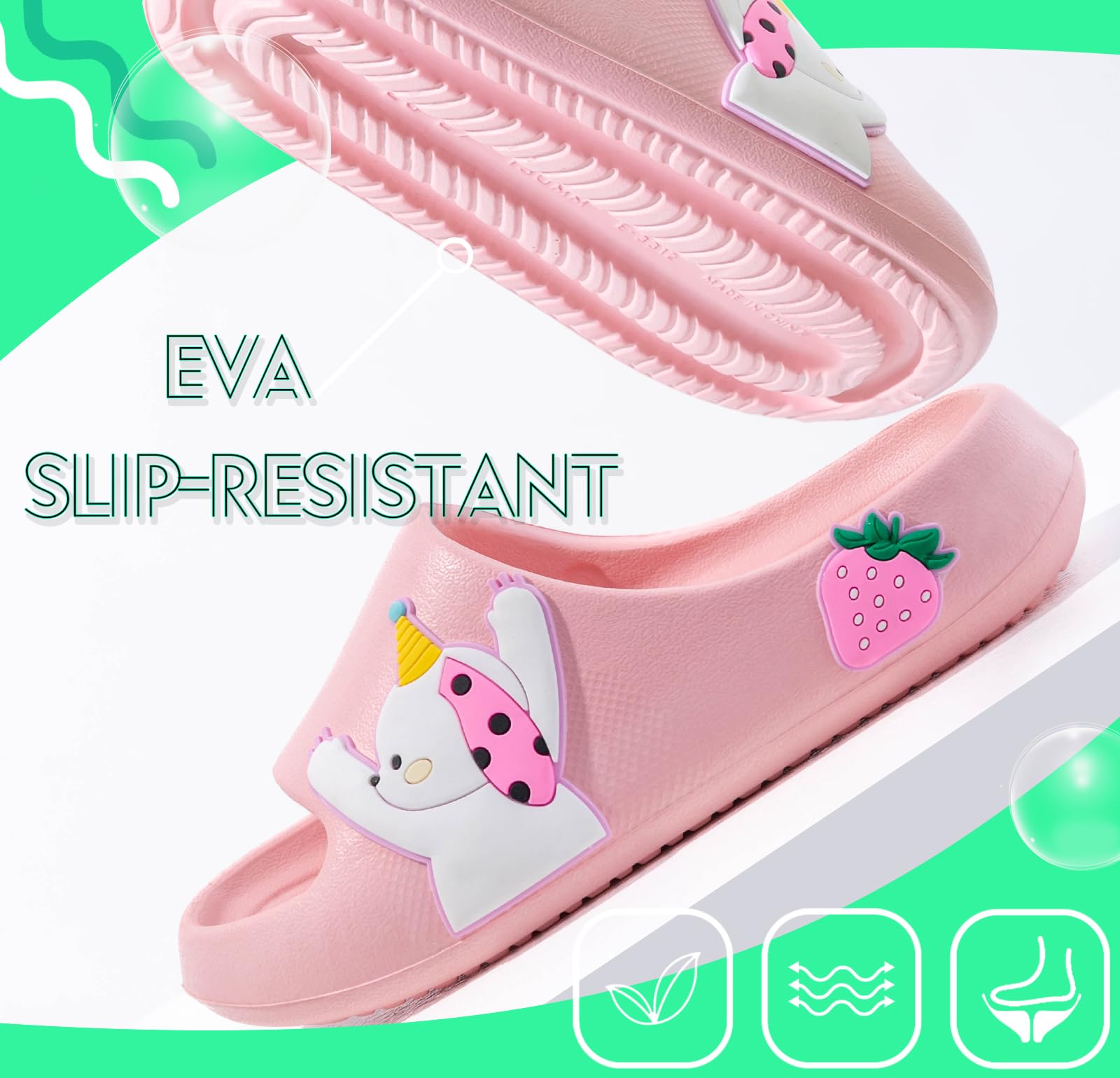 Chanclas de Baño Antideslizantes para Niños y Niñas - Ultraligeras <130g (Tallas 26/27 EU) - 26-38 EU, Sandalias Zapatillas EVA para Baño, Playa, Piscina, Jardín Interior y Exterior - 4