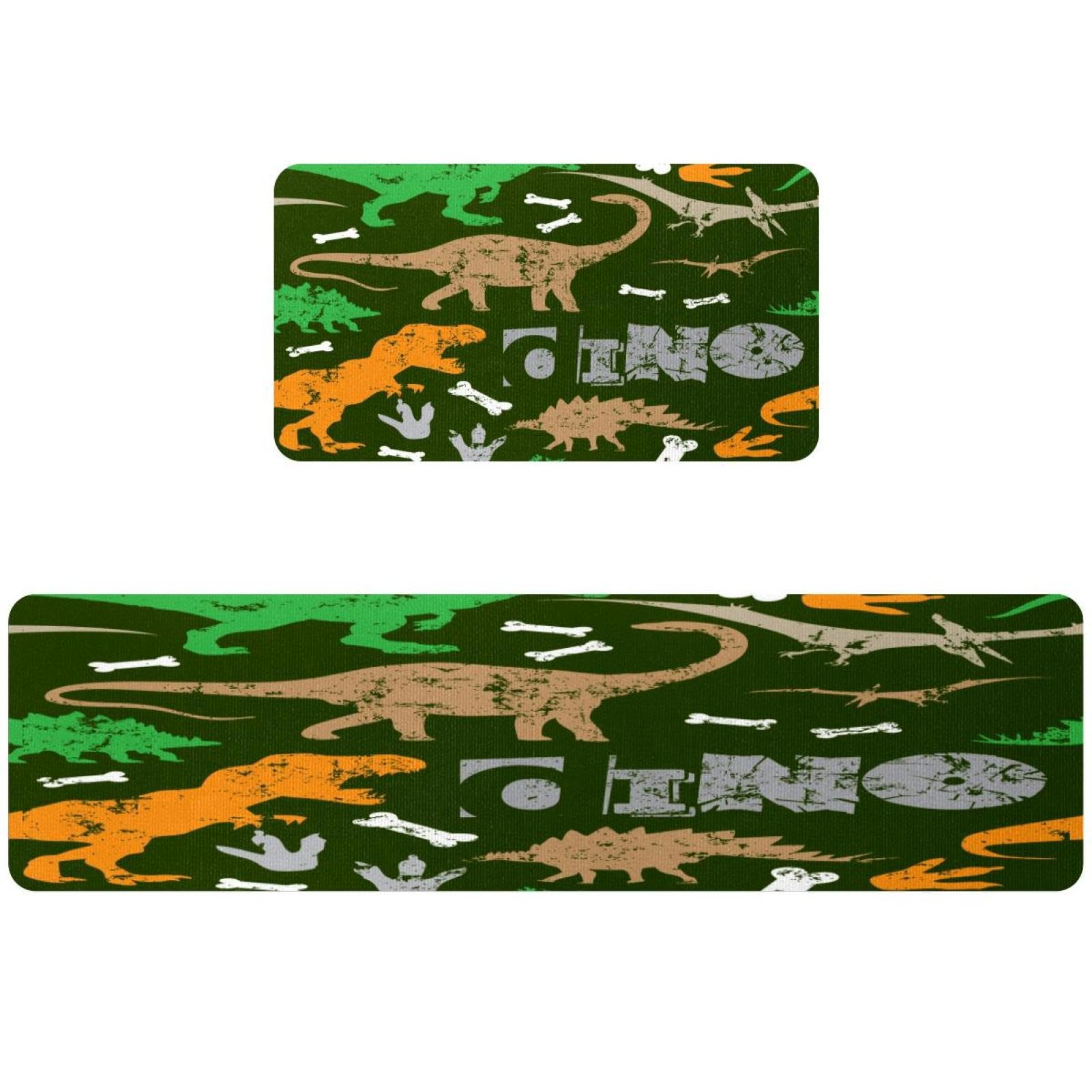 Tapis de cuisine antidérapants lavables motif dinosaure grand tapis couloir buanderie