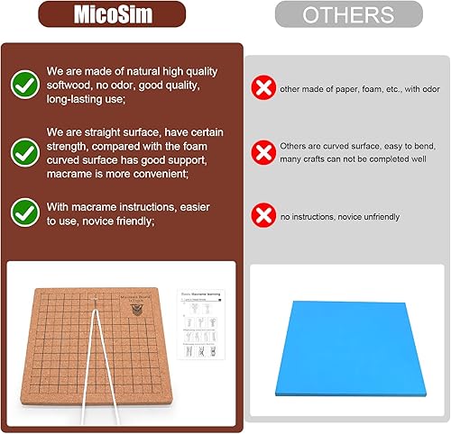 Miniatura 2 de Tabla de macramé de 8 x 8 pulgadas para trenzar y cordar tablero de proyecto de macramé para trenzar pulseras creando macramé y creaciones de nudos