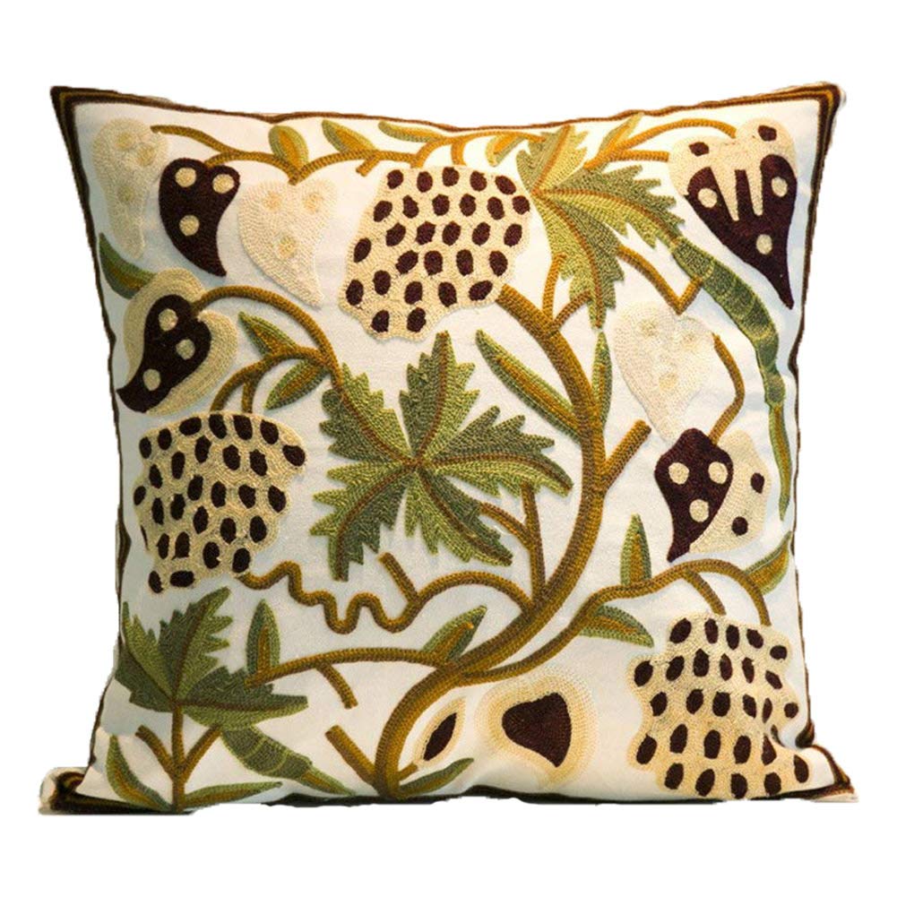 ZUODU Hand Made National Embroidery Bohemian Housewarming Car Home Decoration Cushion Cover/Throw Pillow Cover (Plant-3)