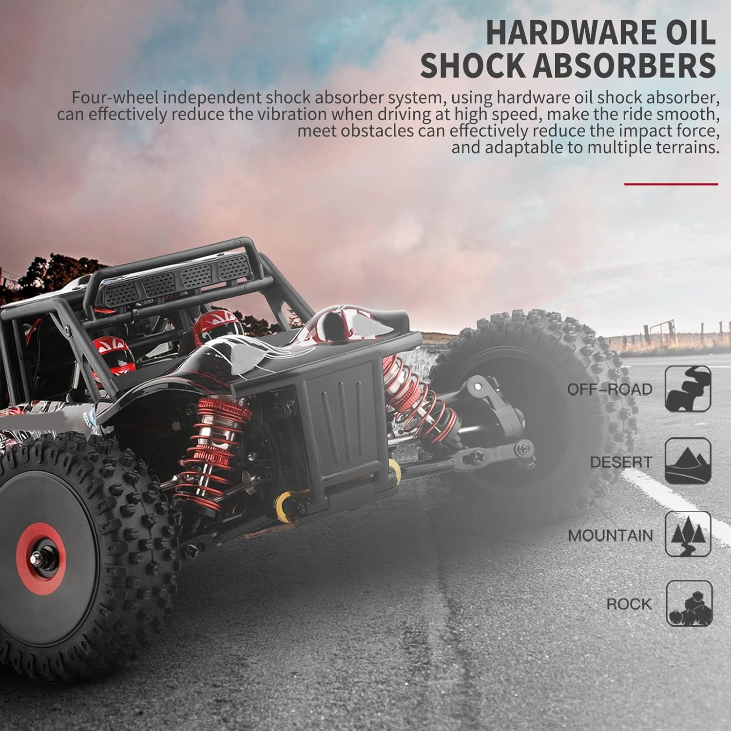 GoolRC WLtoys 124016 V2 RC Car, 1:12 Scale Remote Control Car, 4WD 75km/h High Speed Racing Truck, 2.4GHz All Terrain Off Road RC Truck RTR with Brushless Motor and Metal Chassis for Adults - Image 6