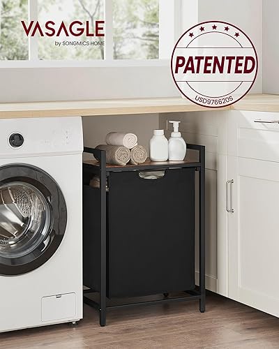 Miniatura 2 de VASAGLE Cesta de lavandería, cesta de ropa, clasificador de ropa con bolsa extraíble y removible, estante, estructura metálica, 17.2 galones (65 L)