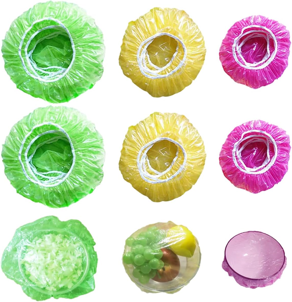 100 Pieces Elastic Food Containers Covers Durable Plates