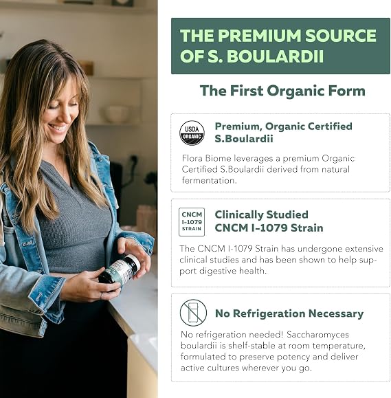 Organic Saccharomyces Boulardii - 10 Billion CFU, Clinically Validated