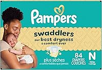 Vista 17 de Pampers Pañales Swaddlers, talla 0 (hasta 10 libras), 84 unidades, absorbentes, mantiene al bebé seco y cómodo, pañal desechable seguro para la piel