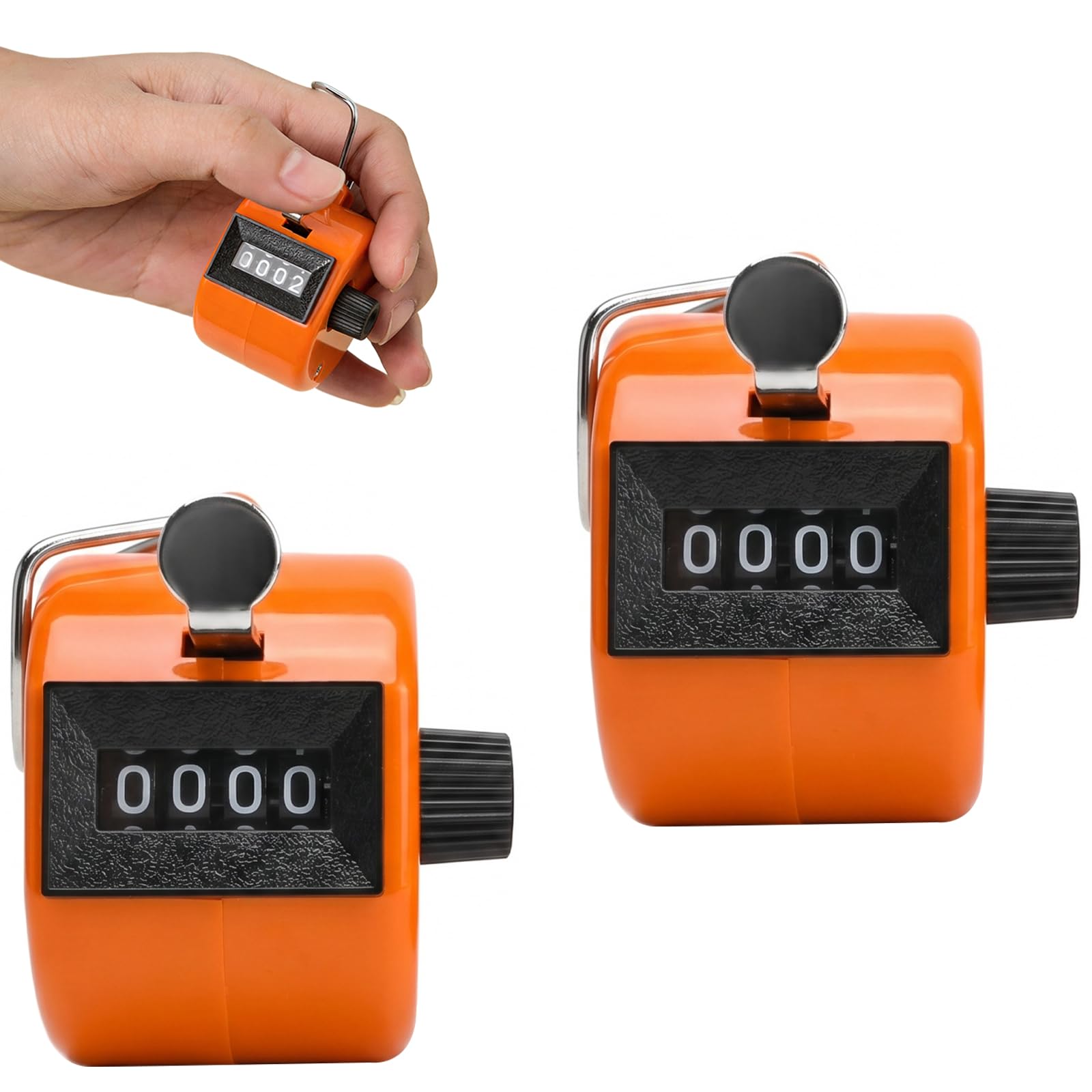 Zirax 2 Pcs Tally Counter, 4-Digit Handheld Clicker Counter, Mechanical Pitch Click Counter for Knitting, Golf, Sports and Event Attendance Tracking