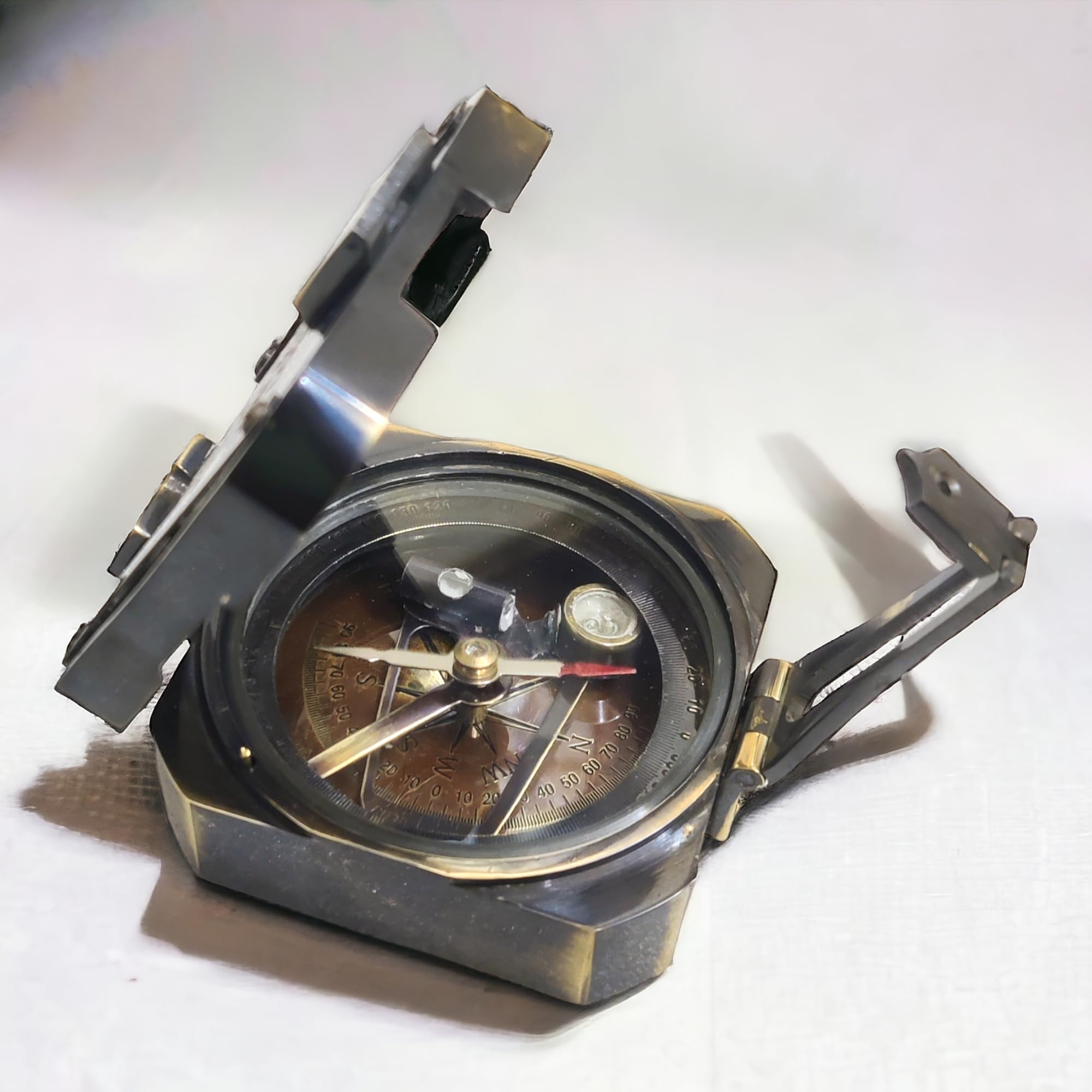 Norville™ Solid Brass Heavy Geological Brunton Compass (Black)-picture-25