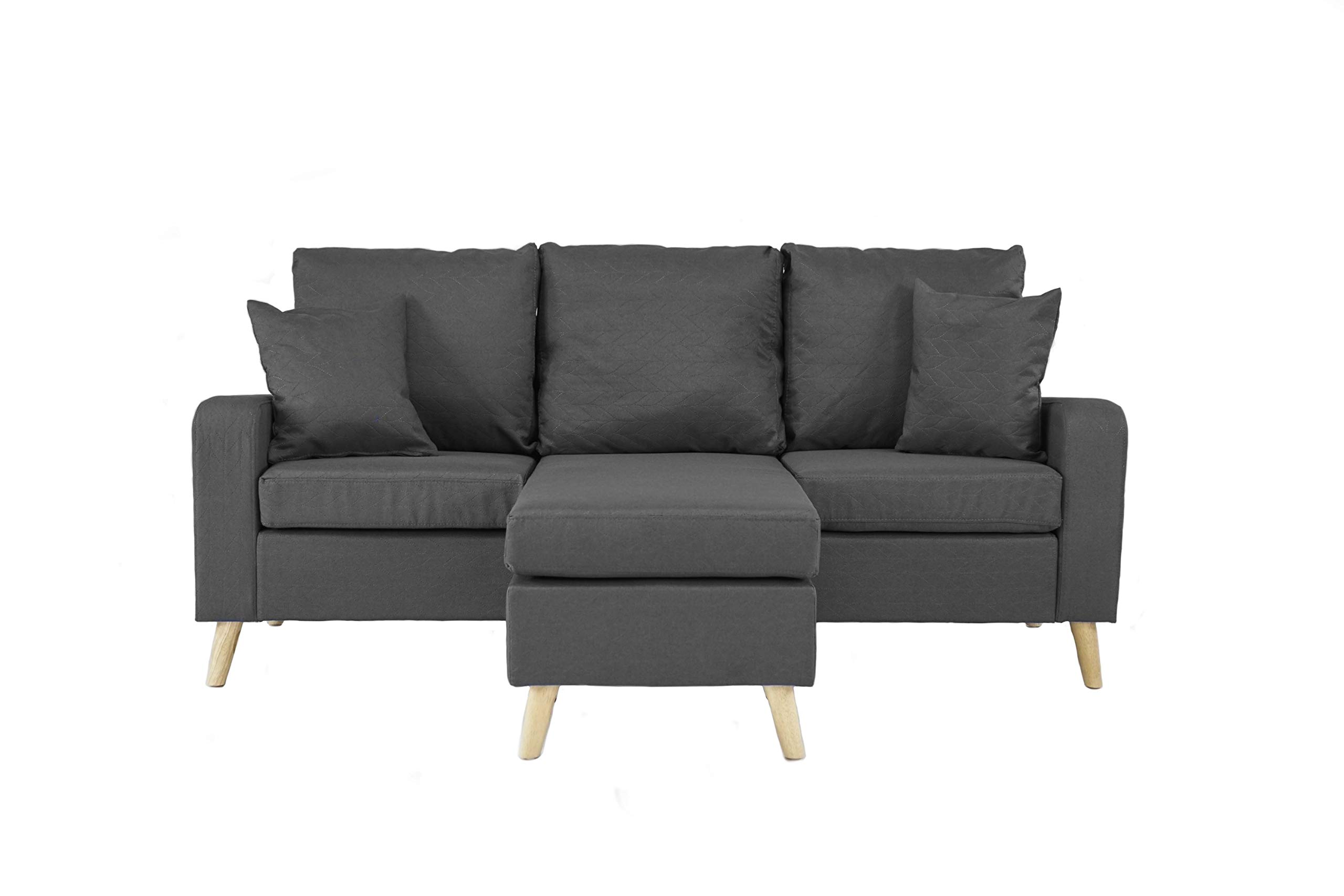 Divano Roma Furniture Middle Century Modern Linen Fabric Small Space