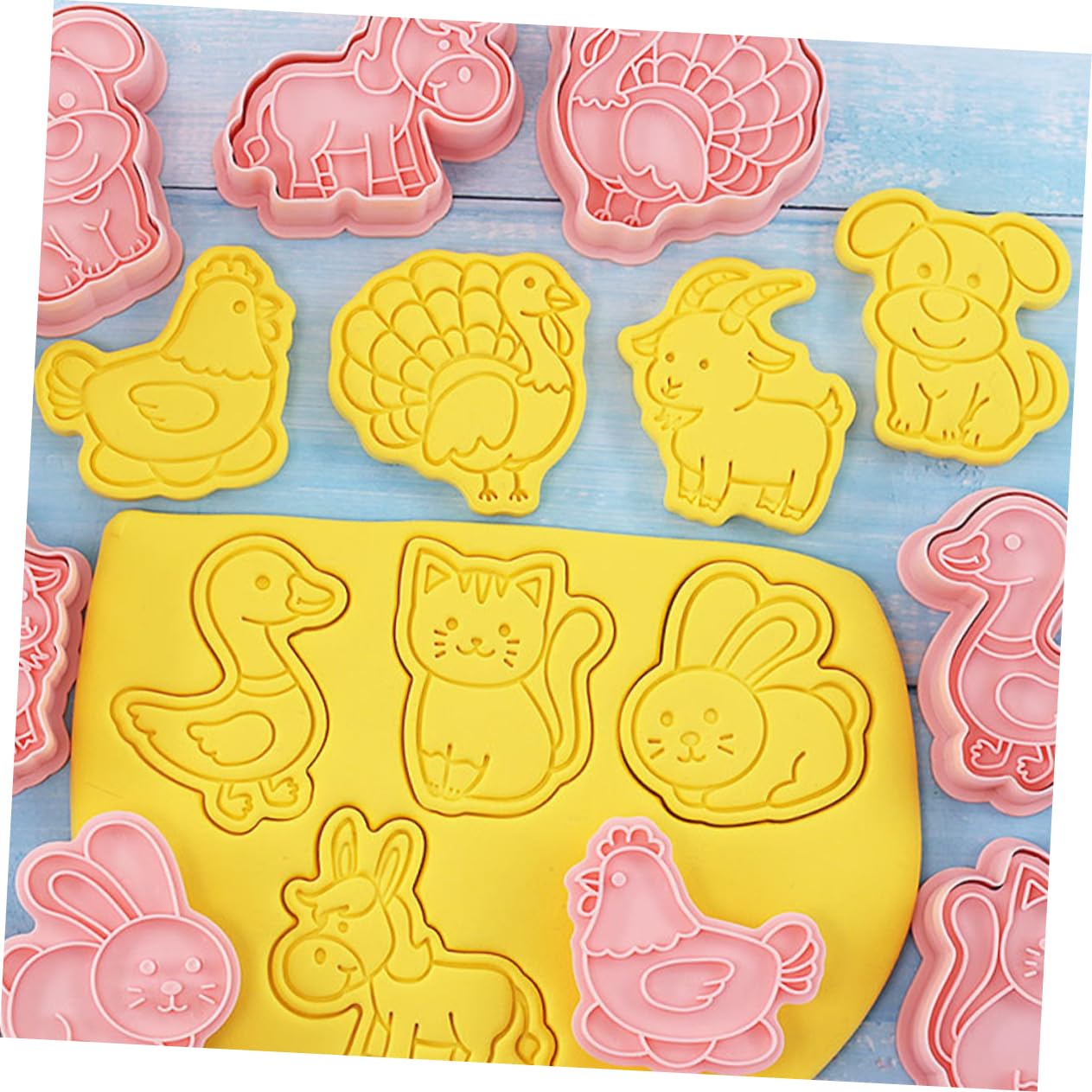 Cabilock 5juegos Cortadores De Galletas De Animales De Plástico Reutilizables Para Hornear Set De Moldes De Biscuit Para Repostería y Infantiles y