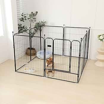 ペットフェンス 折り畳み式 ペット サークル (80×80cm)ペットグローブ付 ペットフェンス 折りたたみ式 ペットサークル ゲージ(80×80cm