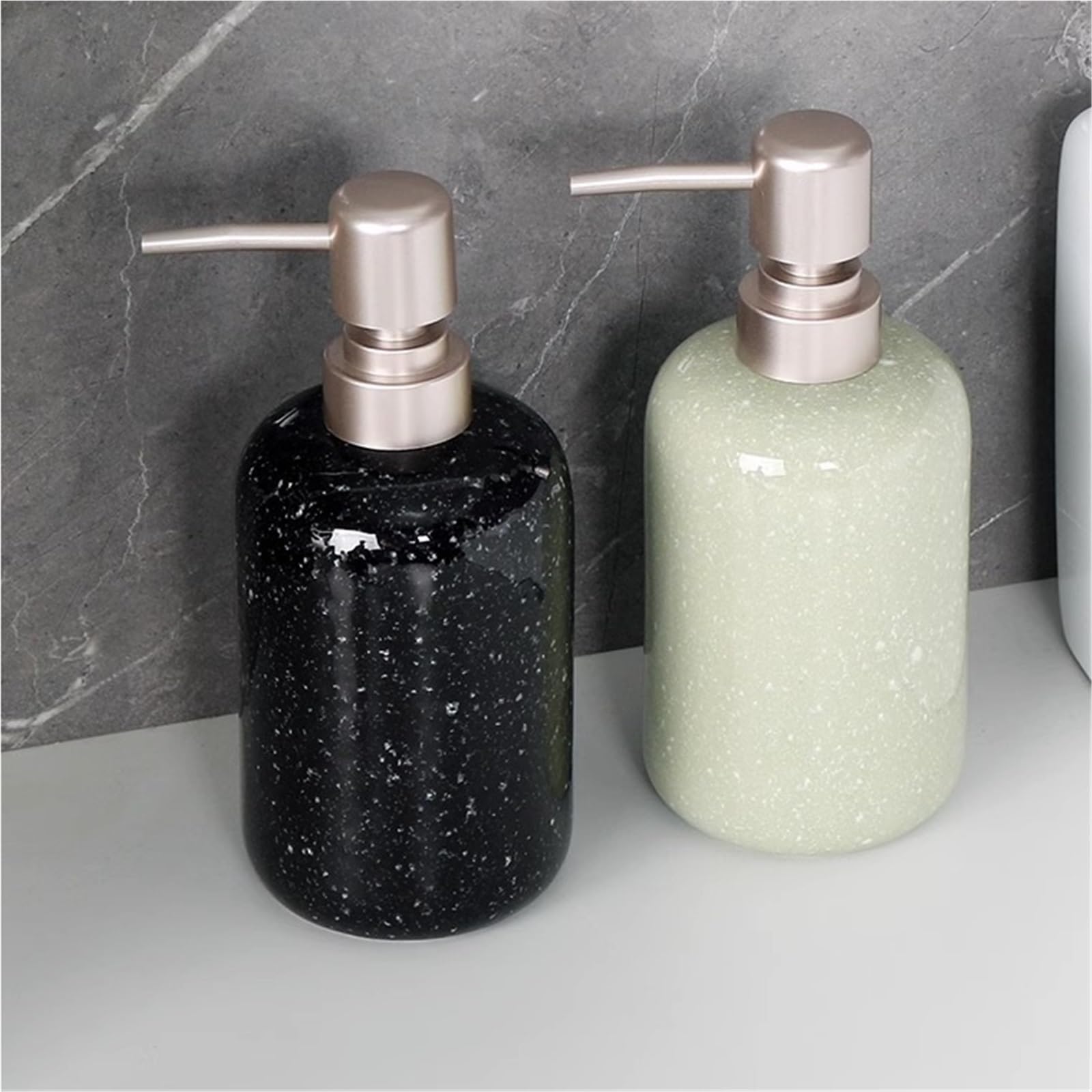 Ceramiczny dozownik mydła, Ceramiczny dozownik na mydło Szampon toaletowy Żel pod prysznic Balsam do dezynfekcji rąk Wielokolorowy 400ML(A Green)