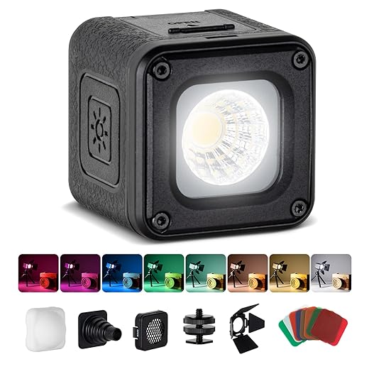 SMALLRIG LED Video Lamp 5600K CRI95, Portable Lighting Set Mini Cube with 8 Color Filters, Dimmable Refill for Photography Light for Mobile Phone, Action and DSLR Camera - 3405
