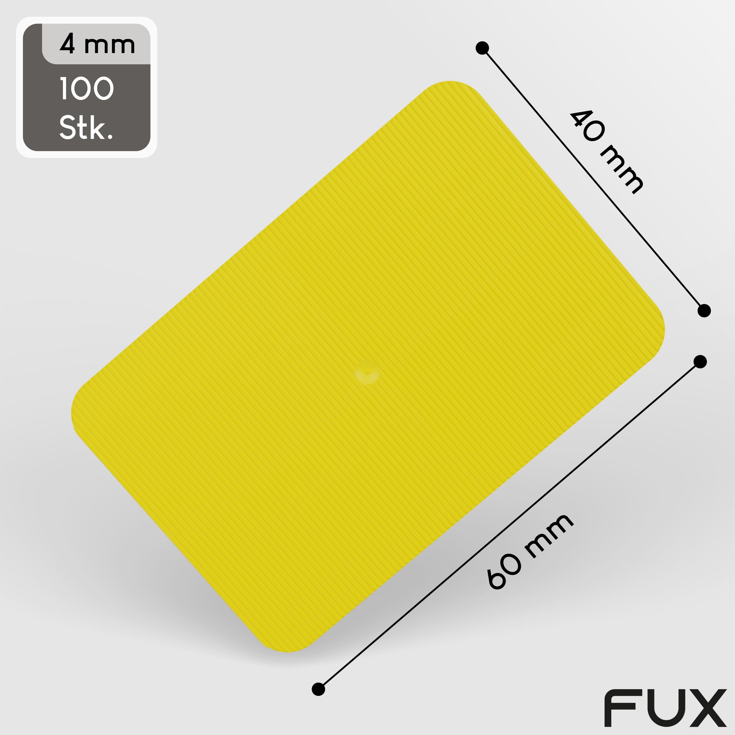 FUX 20 Pcs. cales de vitrage en plastique 60 x 40 x 3mm
